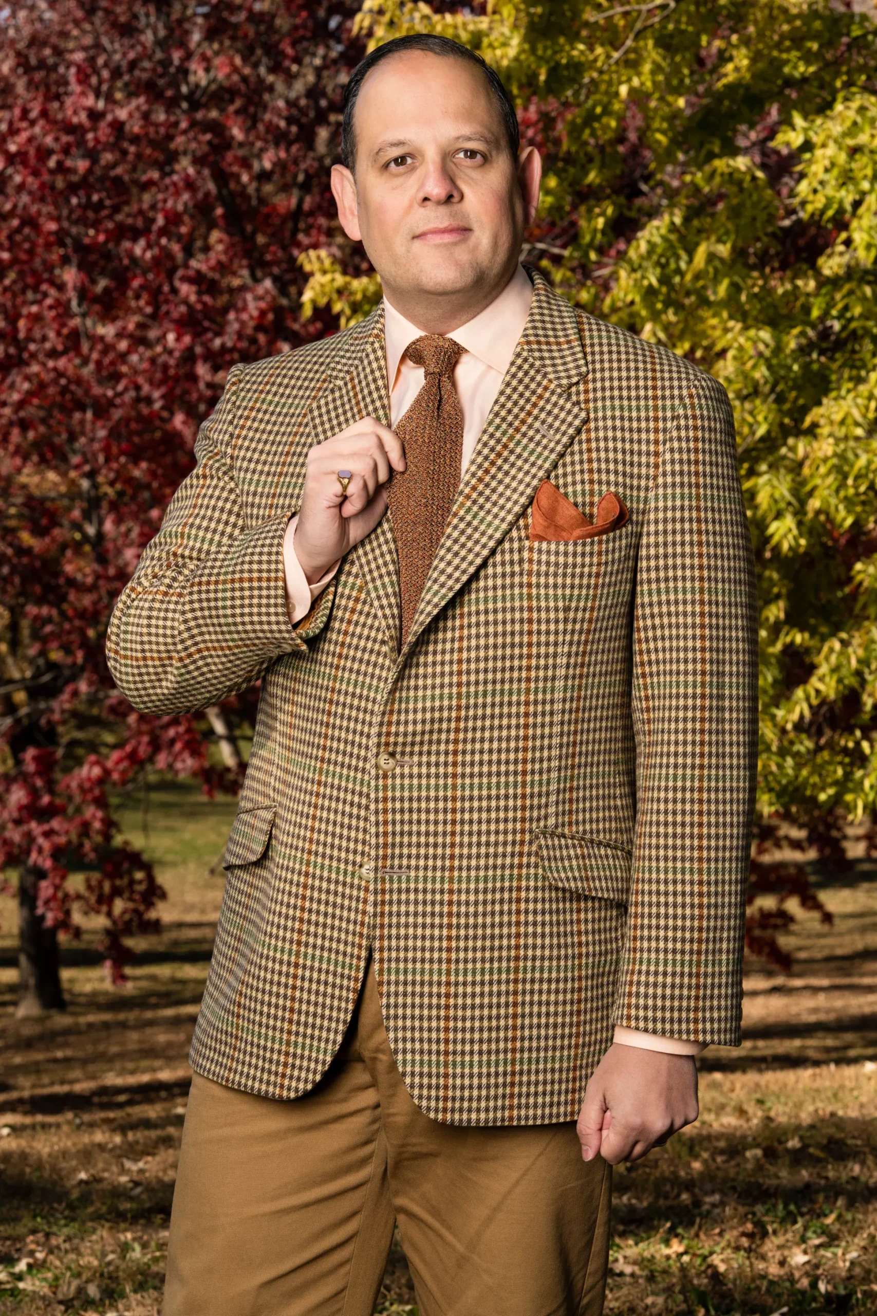Melange Fall Orange Silk Knit Tie