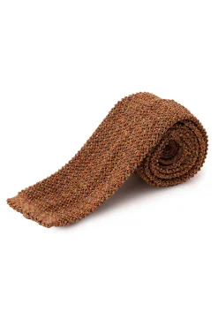 Melange Fall Orange Silk Knit Tie