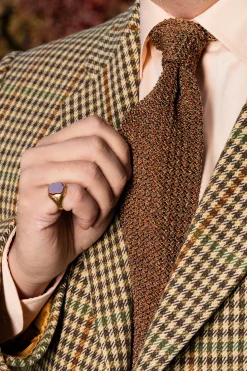 Melange Fall Orange Silk Knit Tie