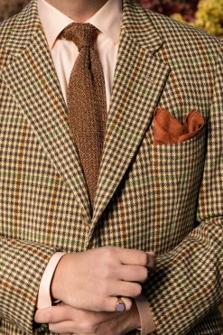 Melange Fall Orange Silk Knit Tie