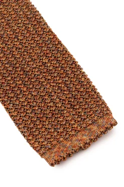 Melange Fall Orange Silk Knit Tie
