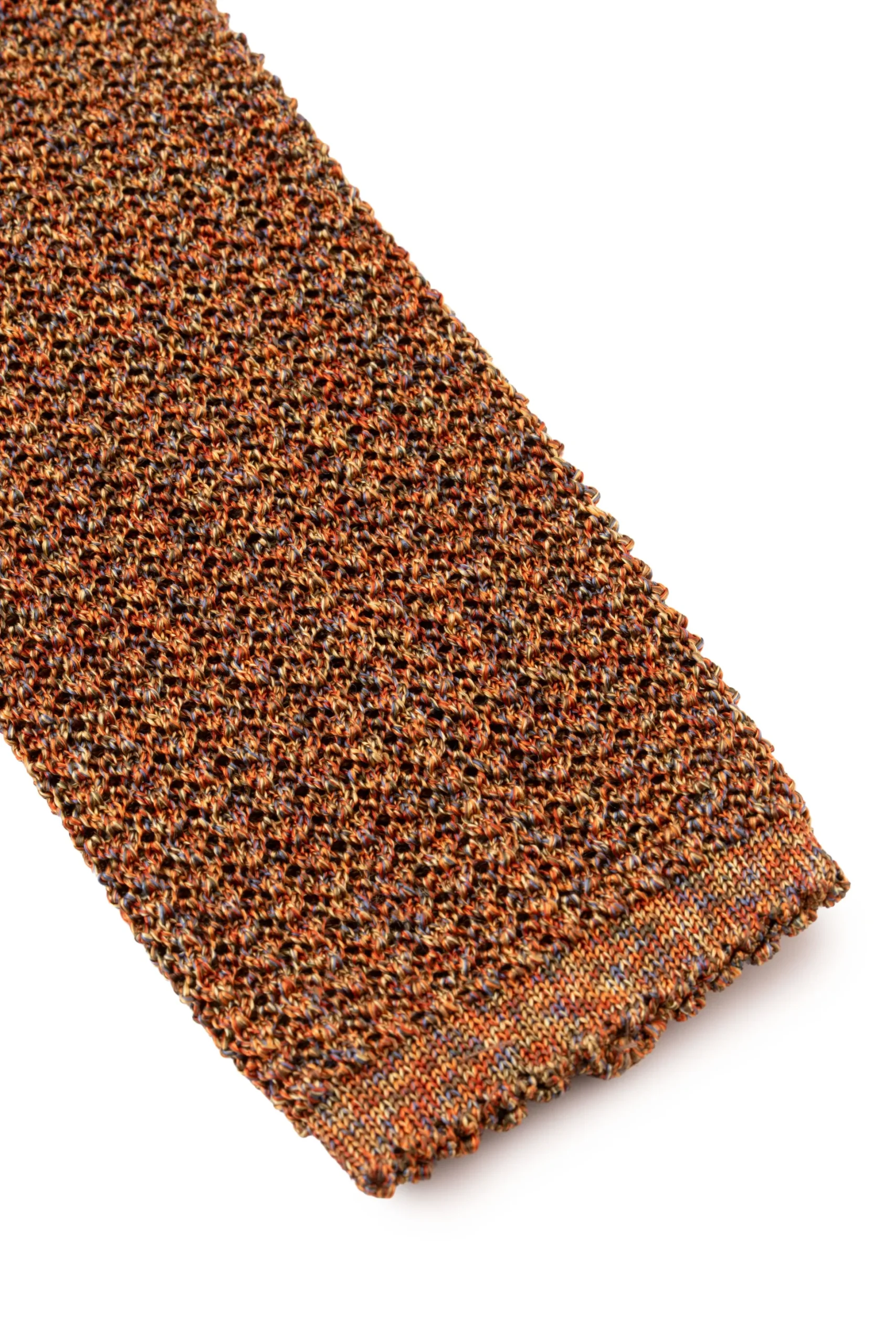 Melange Fall Orange Silk Knit Tie