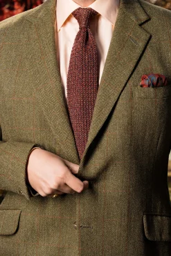 Melange Orange-Red Silk Knit Tie