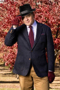 Melange Red Silk Knit Tie