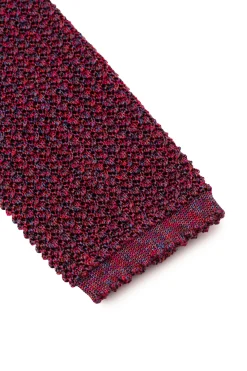 Melange Red Silk Knit Tie