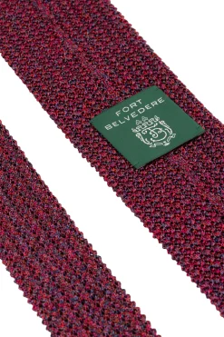 Melange Red Silk Knit Tie