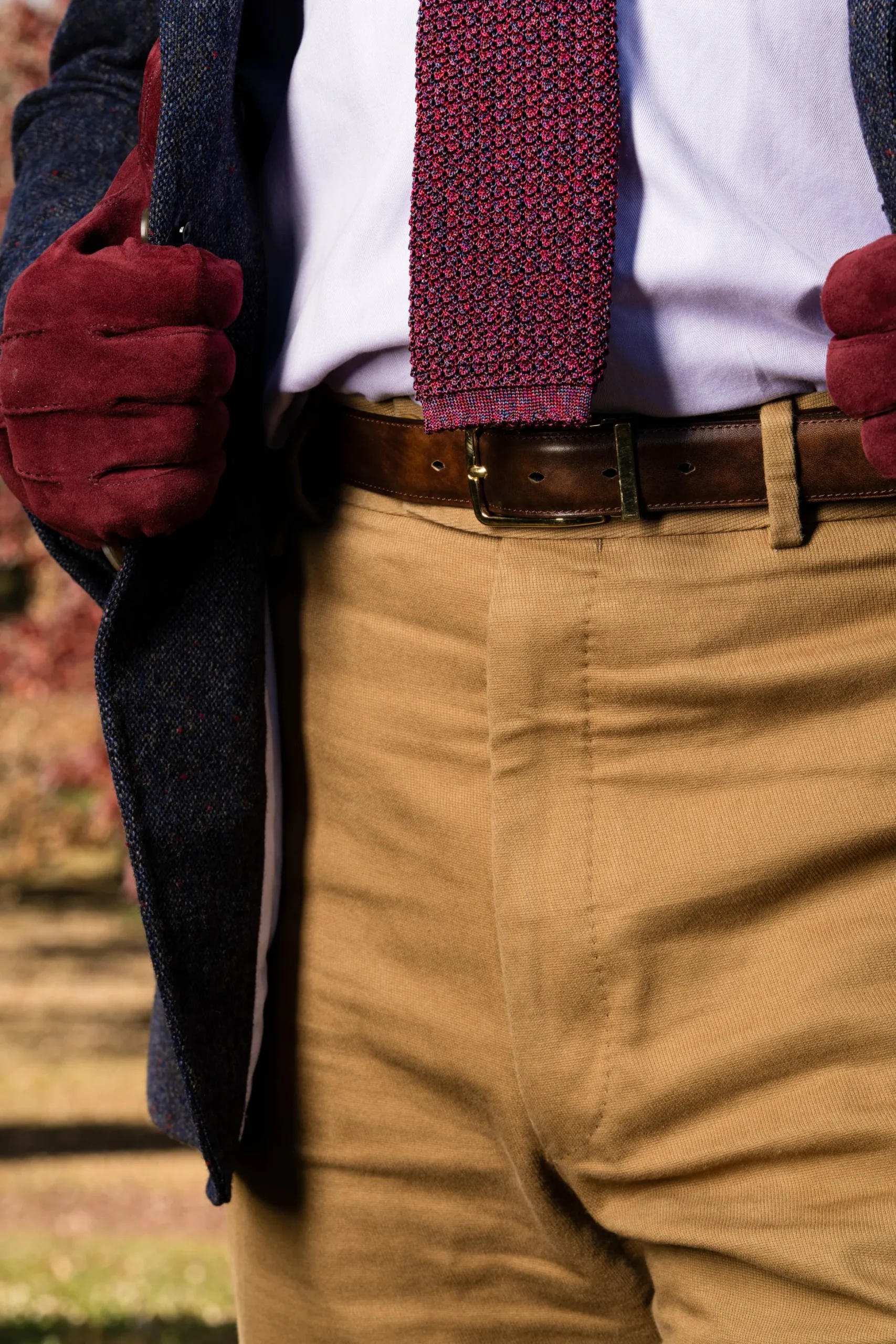 Melange Red Silk Knit Tie