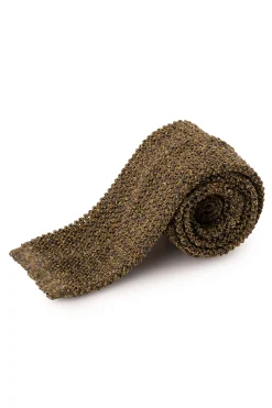 Melange Yellow & Brown Silk Knit Tie