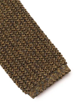 Melange Yellow & Brown Silk Knit Tie