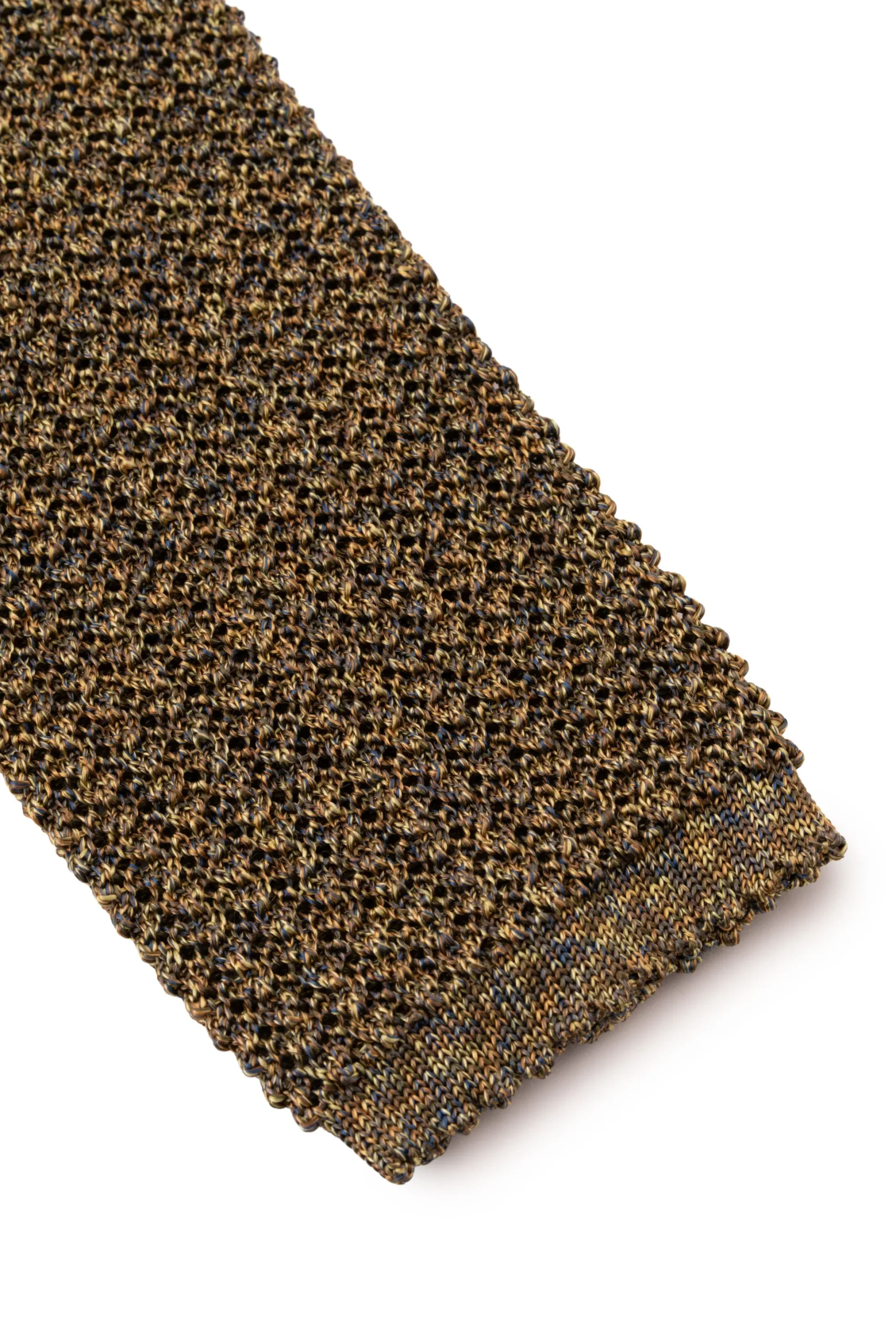 Melange Yellow & Brown Silk Knit Tie