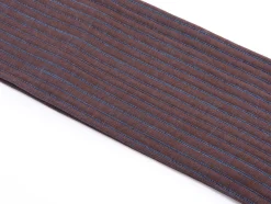 Mid Brown & Blue Shadow Stripe Lightweight Cotton Socks