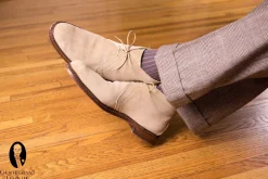 Mid Brown & Blue Shadow Stripe Lightweight Cotton Socks