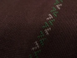 Mid Brown Cotton Socks with Green & Cream Clocks