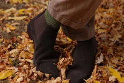 Mid Brown & Green Shadow Stripe Lightweight Cotton Socks