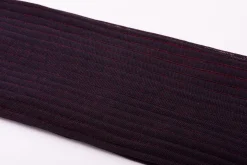Midnight Blue & Burgundy Red Shadow Stripe Lightweight Cotton Socks
