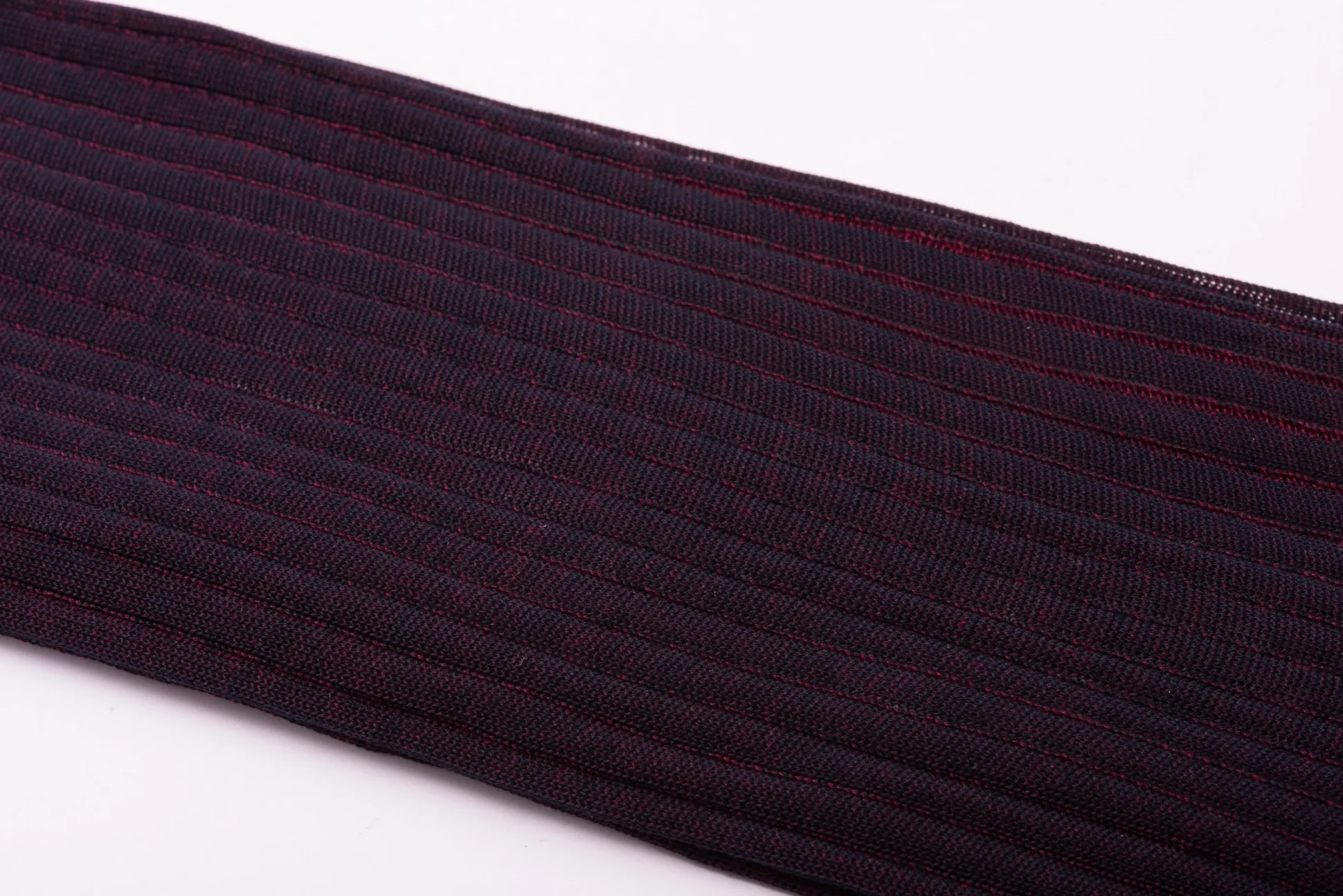 Midnight Blue & Burgundy Red Shadow Stripe Lightweight Cotton Socks