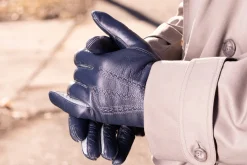 Midnight Blue Touchscreen Lamb Nappa Gloves