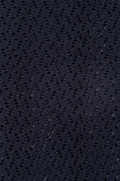 Midnight Blue Zigzag Silk Knit Tie