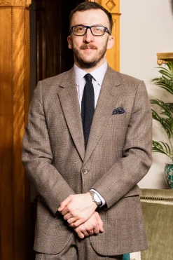 Midnight Blue Zigzag Silk Knit Tie