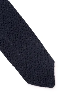 Midnight Blue Zigzag Silk Knit Tie