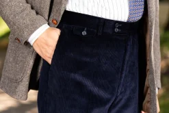 Midnight Navy Blue Stancliffe Corduroy Trousers