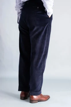 Midnight Navy Blue Stancliffe Corduroy Trousers