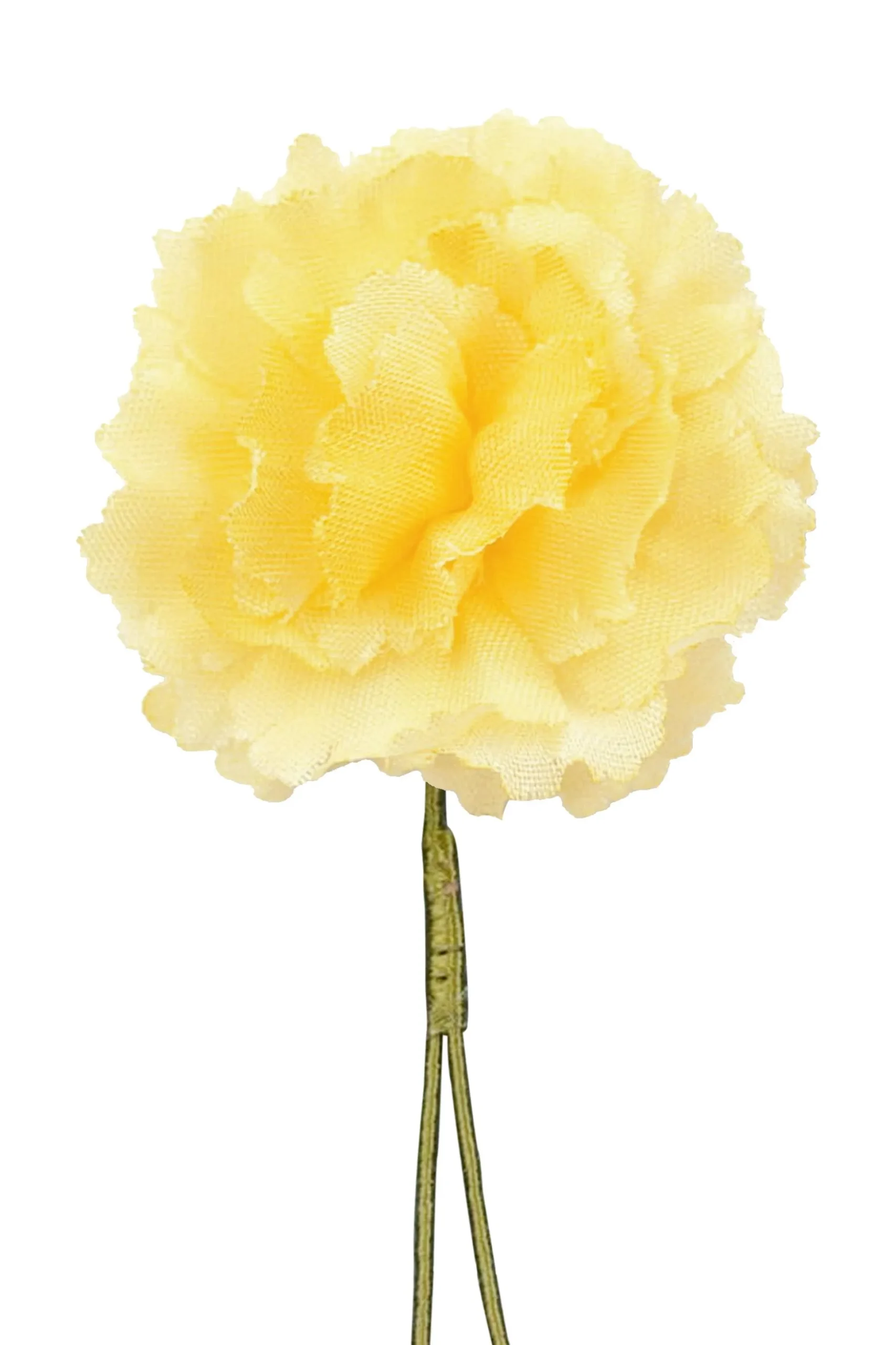 Mini Bright Yellow Carnation Silk Boutonnière Flower