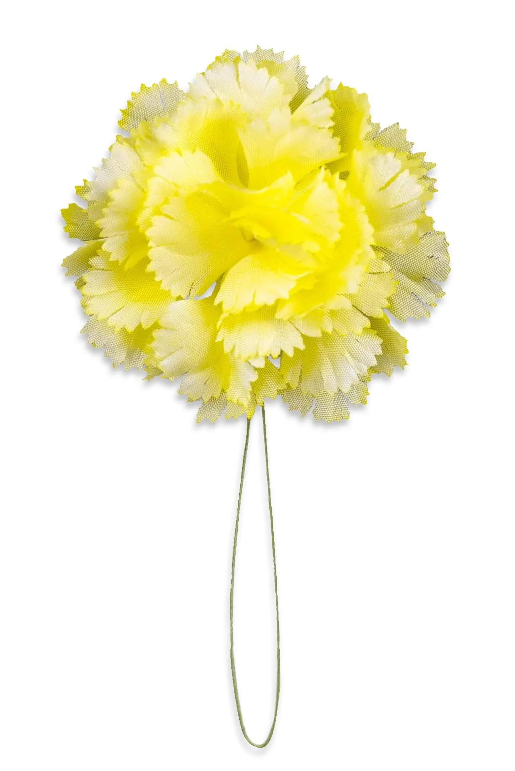 Mini Bright Yellow Carnation Silk Boutonnière Flower
