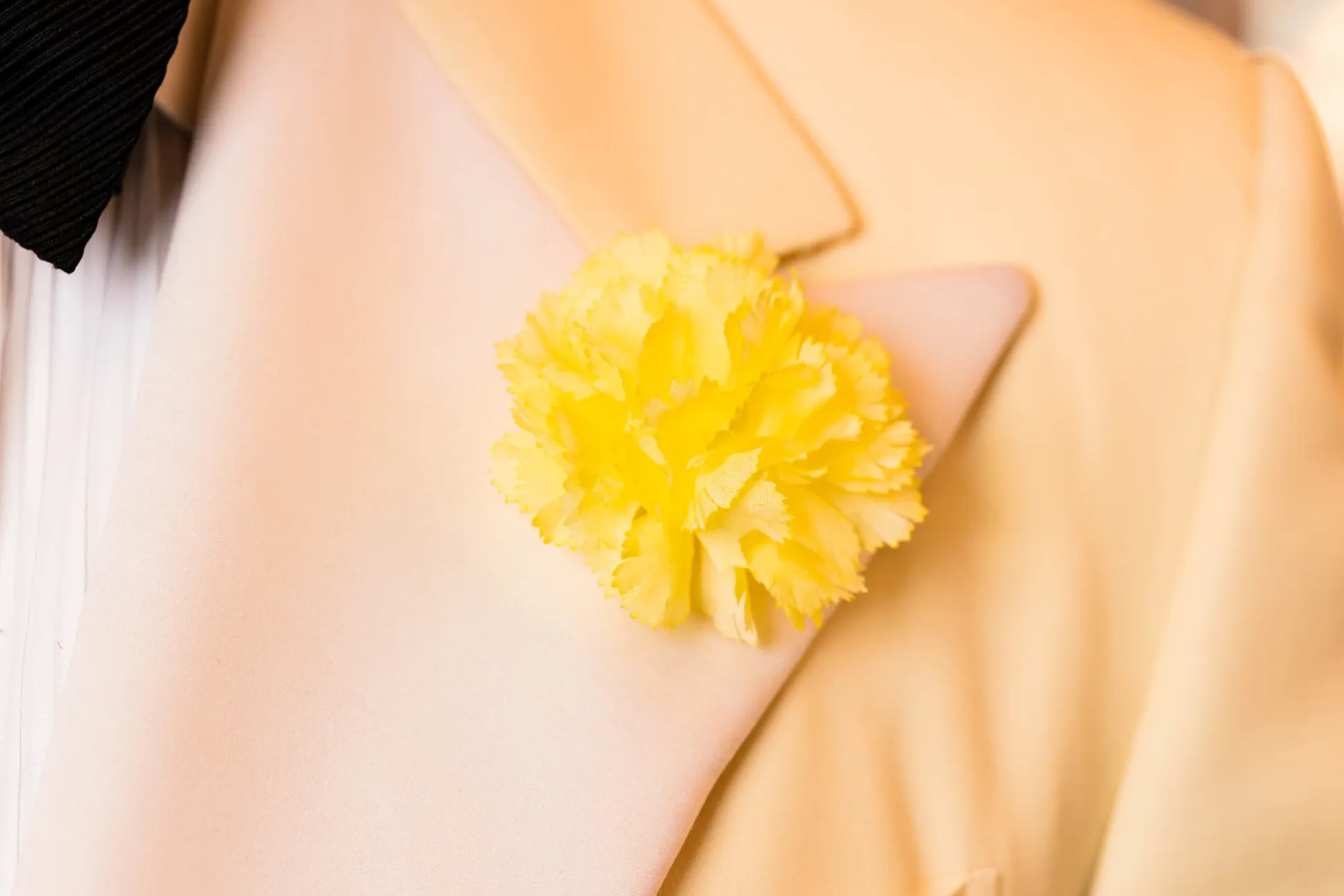 Mini Bright Yellow Carnation Silk Boutonnière Flower
