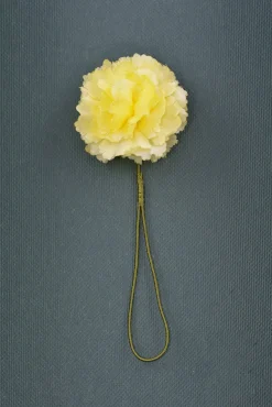 Mini Bright Yellow Carnation Silk Boutonnière Flower