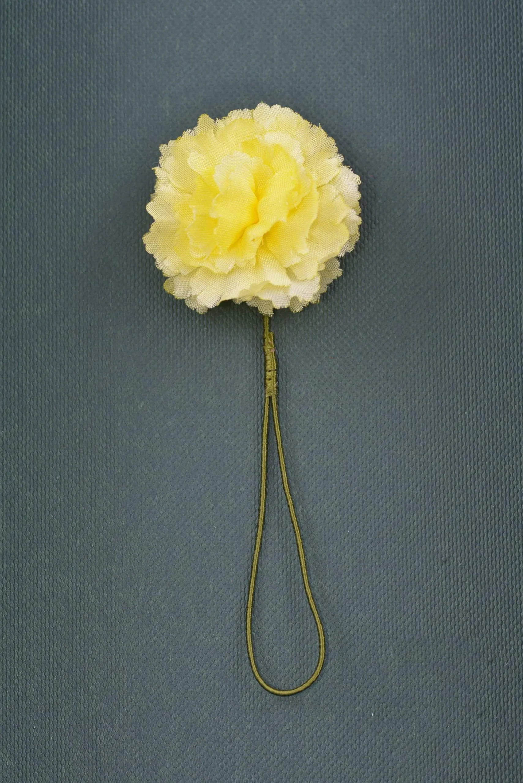 Mini Bright Yellow Carnation Silk Boutonnière Flower