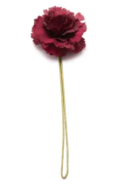 Mini Burgundy Carnation Silk Boutonnière Flower