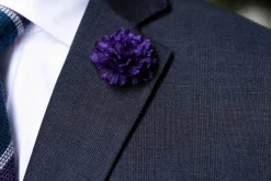 Mini Dark Purple Carnation Boutonnière Flower