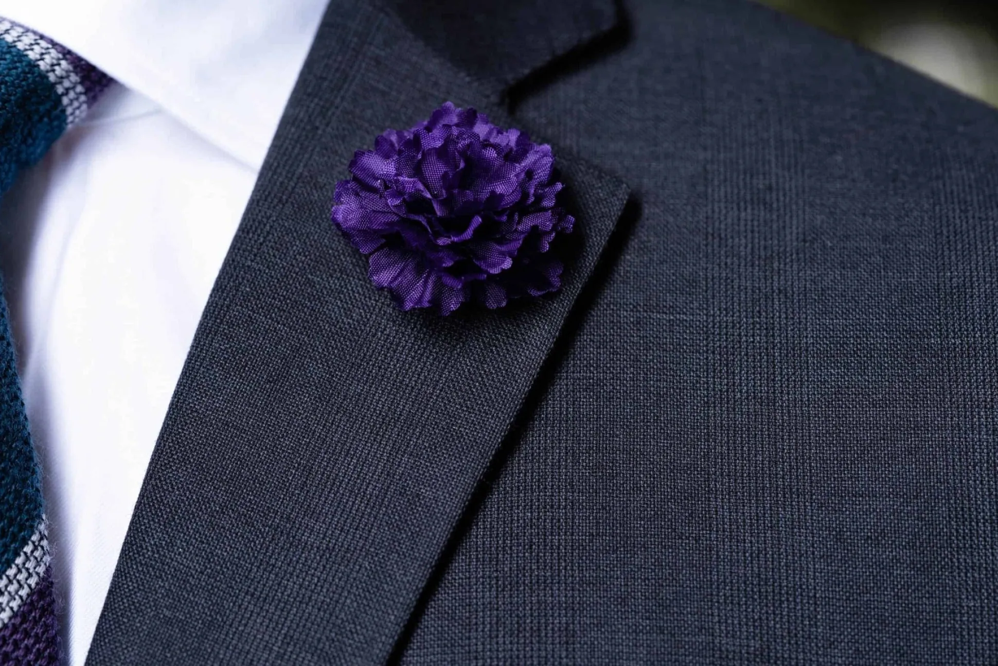 Mini Dark Purple Carnation Boutonnière Flower