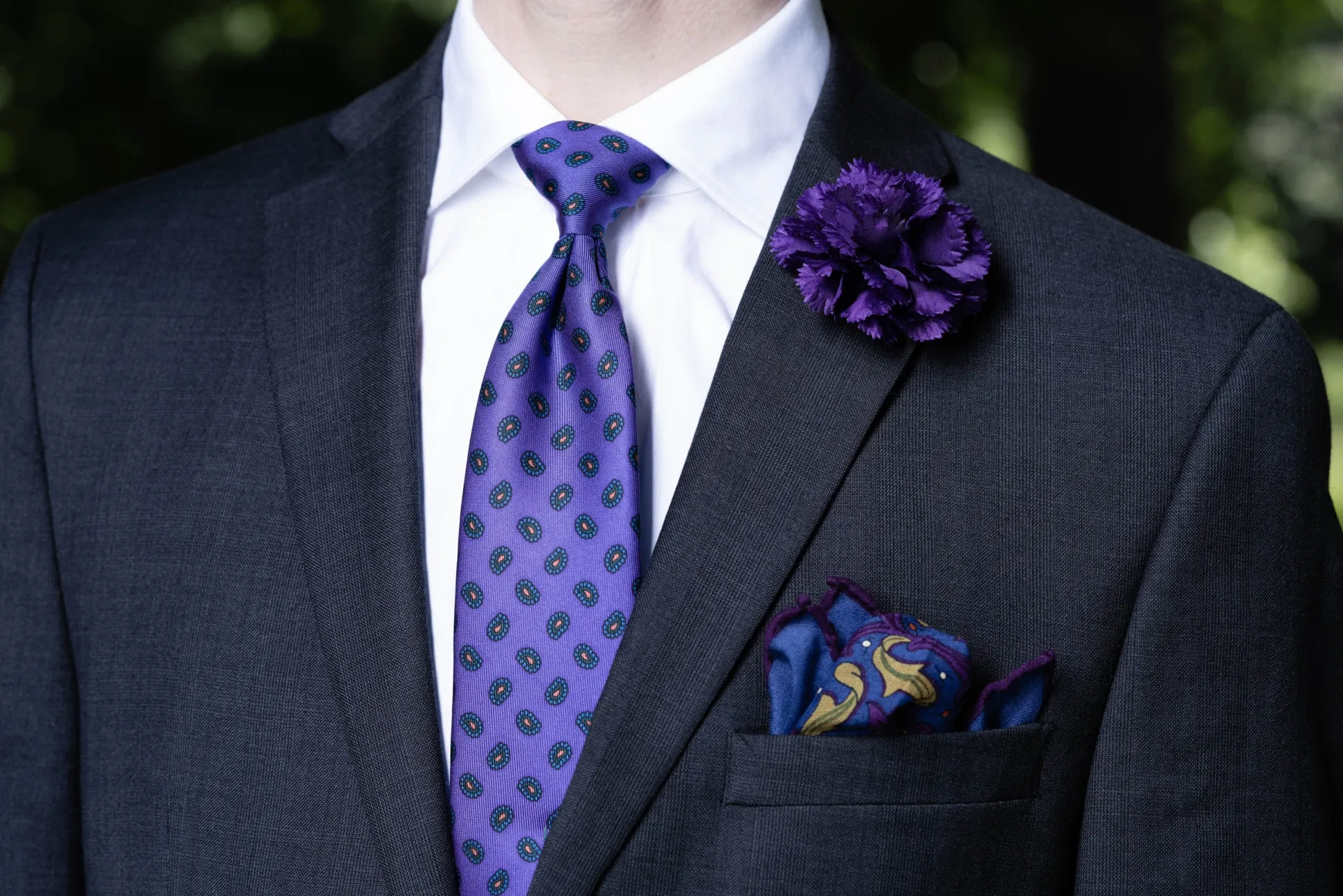 Mini Dark Purple Carnation Boutonnière Flower
