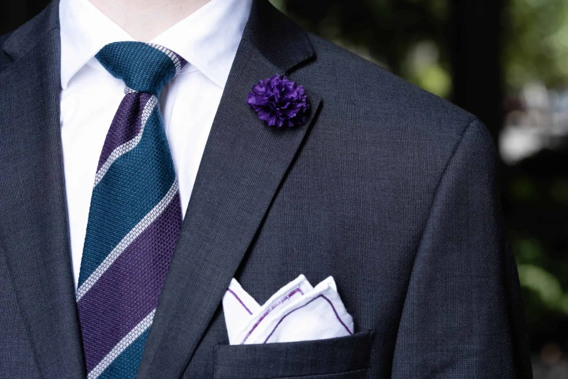 Mini Dark Purple Carnation Boutonnière Flower