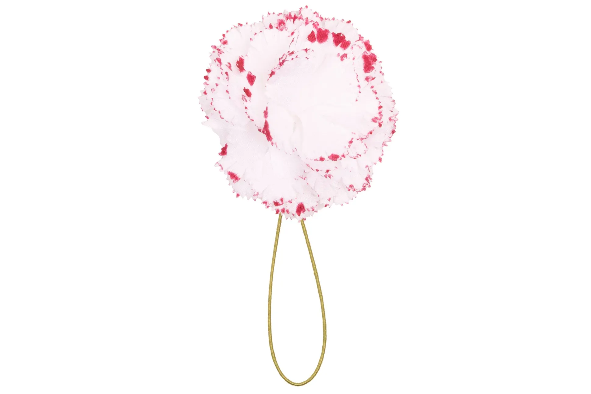 Mini Magenta-Edged White Carnation Boutonnière