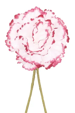 Mini Magenta-Edged White Carnation Boutonnière