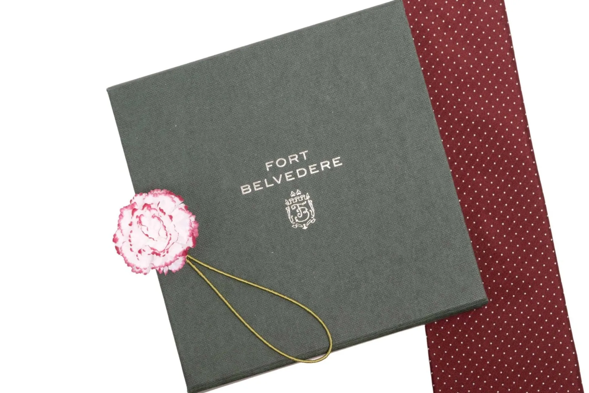 Mini Magenta-Edged White Carnation Boutonnière