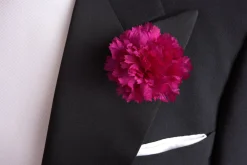 Mini Purple Carnation Silk Boutonnière Flower