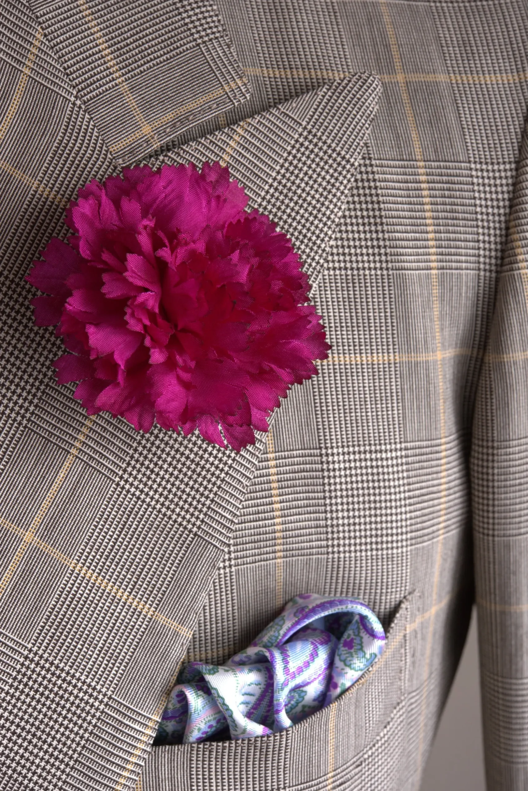 Mini Purple Carnation Silk Boutonnière Flower