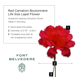 Mini Red Carnation Silk Boutonnière Flower