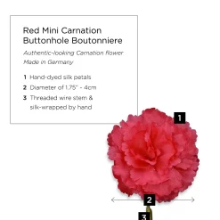 Mini Red Carnation Silk Boutonnière Flower