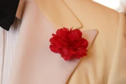 Mini Red Carnation Silk Boutonnière Flower
