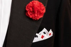 Mini Red Carnation Silk Boutonnière Flower
