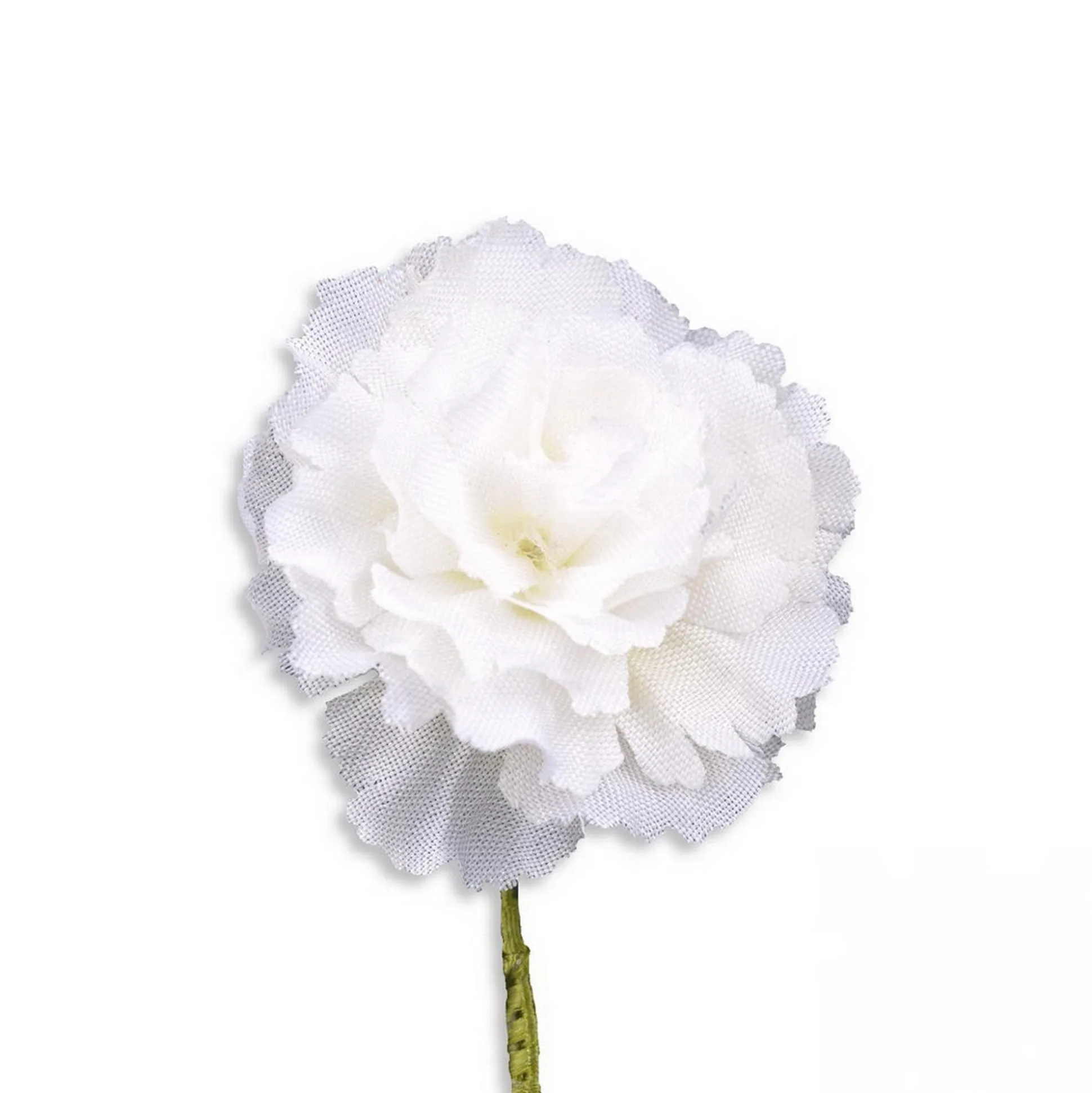Mini White Carnation Silk Boutonnière Flower