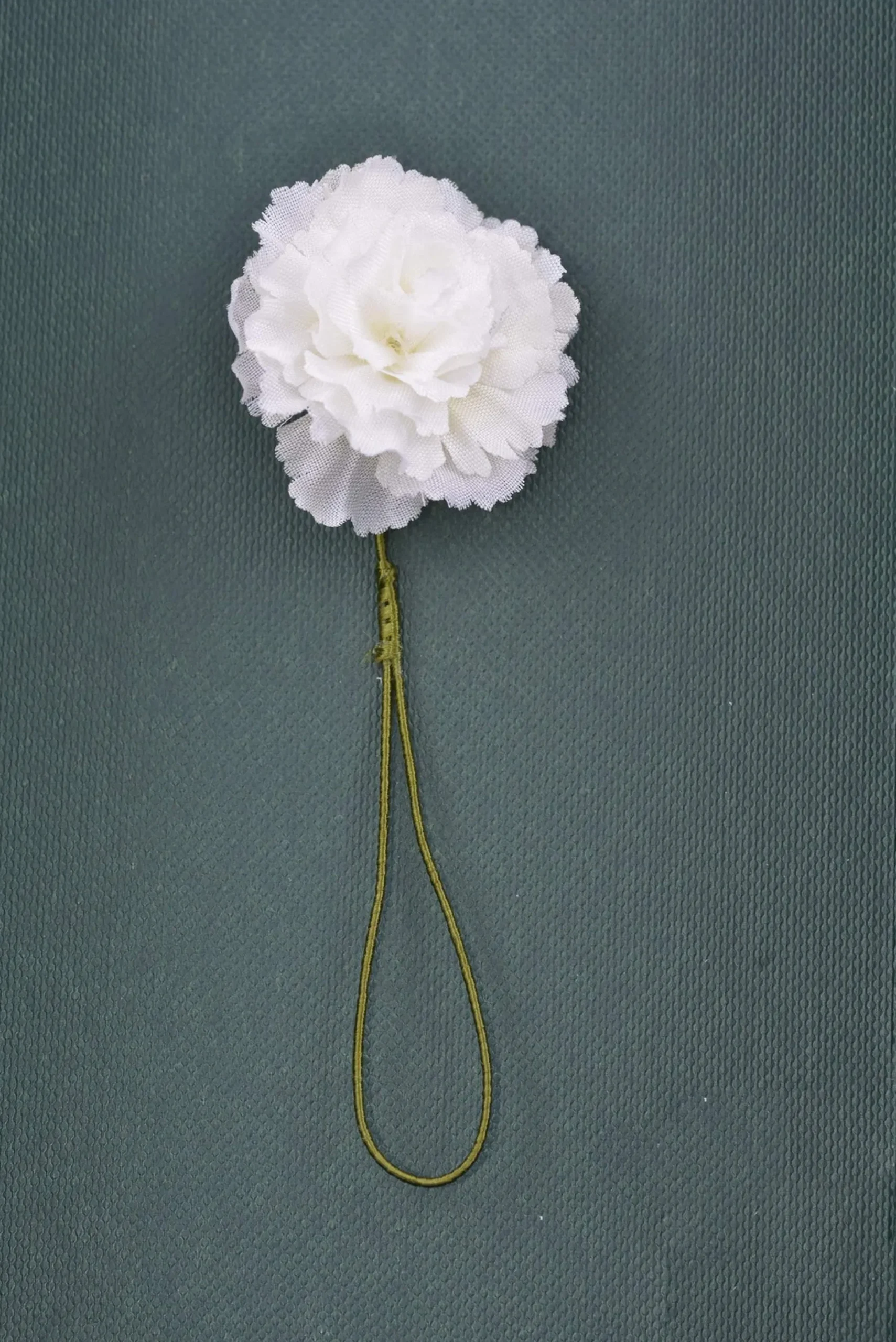 Mini White Carnation Silk Boutonnière Flower