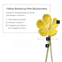 Mini Yellow Buttercup Boutonnière Flower