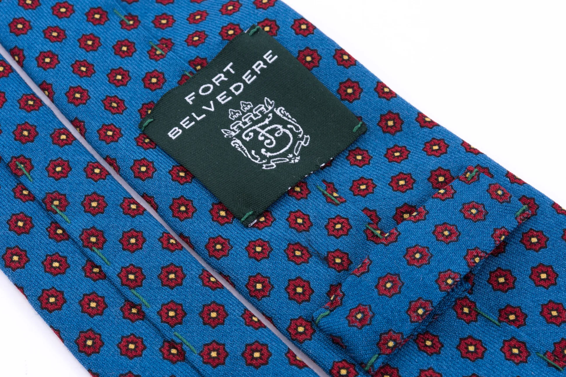 Mohair Blue Geometric Wool Challis Tie