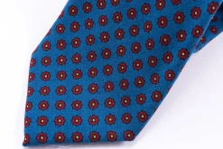 Mohair Blue Geometric Wool Challis Tie